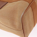 HERMES Valparaiso PM Hand Bag Canvas Leather Beige Silver Auth 214222A-12