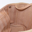 HERMES Valparaiso PM Hand Bag Canvas Leather Beige Silver Auth 214222A-17
