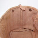 HERMES Valparaiso PM Hand Bag Canvas Leather Beige Silver Auth 214222A-18
