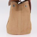 HERMES Valparaiso PM Hand Bag Canvas Leather Beige Silver Auth 214222A-4