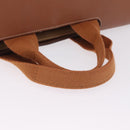 HERMES Valparaiso PM Hand Bag Canvas Leather Beige Silver Auth 214222A-7
