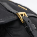 PRADA Shoulder Bag Nylon Black Gold Auth 214225A-14