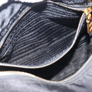 PRADA Shoulder Bag Nylon Black Gold Auth 214225A-24