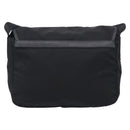 PRADA Shoulder Bag Nylon Black Gold Auth 214225A-3
