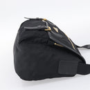 PRADA Shoulder Bag Nylon Black Gold Auth 214225A-5