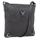 GUCCI GG Canvas Abbey Shoulder Bag Black Silver 268642 Auth 214226-1