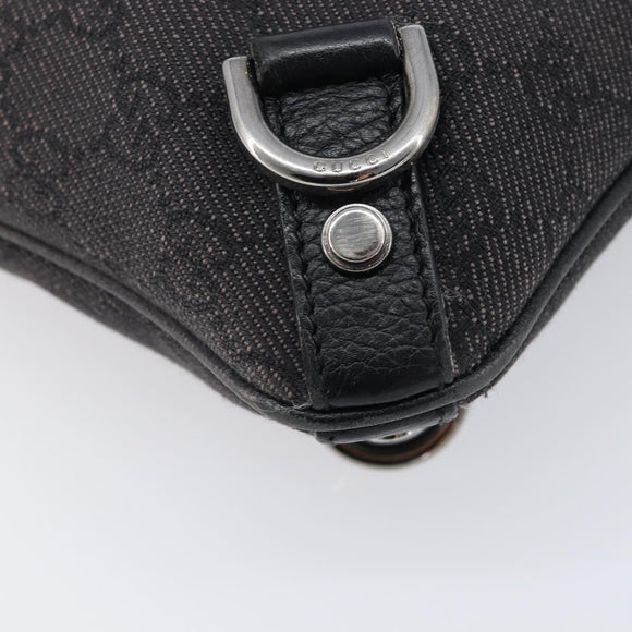 GUCCI GG Canvas Abbey Shoulder Bag Black Silver 268642 Auth 214226