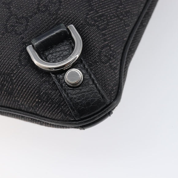 GUCCI GG Canvas Abbey Shoulder Bag Black Silver 268642 Auth 214226