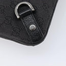 GUCCI GG Canvas Abbey Shoulder Bag Black Silver 268642 Auth 214226-13