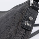 GUCCI GG Canvas Abbey Shoulder Bag Black Silver 268642 Auth 214226-15