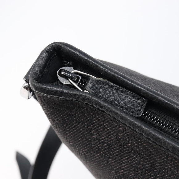 GUCCI GG Canvas Abbey Shoulder Bag Black Silver 268642 Auth 214226