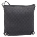GUCCI GG Canvas Abbey Shoulder Bag Black Silver 268642 Auth 214226-3