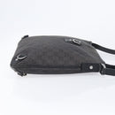 GUCCI GG Canvas Abbey Shoulder Bag Black Silver 268642 Auth 214226-4