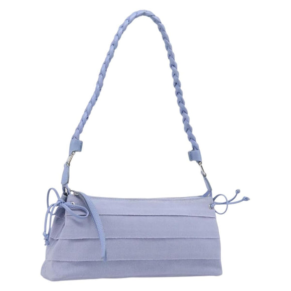Salvatore Ferragamo Vala Shoulder Bag Canvas Purple Silver Auth 214227A