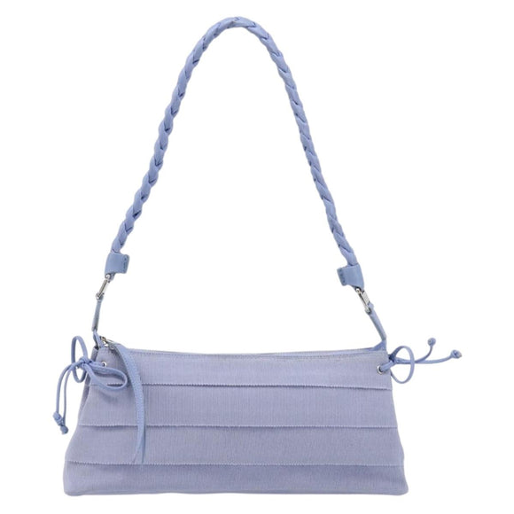 Salvatore Ferragamo Vala Shoulder Bag Canvas Purple Silver Auth 214227A