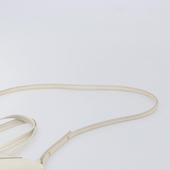 CELINE Vertical Cabas Hand Bag Leather 2way White Auth 214231