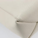 CELINE Vertical Cabas Hand Bag Leather 2way White Auth 214231-16
