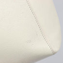CELINE Vertical Cabas Hand Bag Leather 2way White Auth 214231-18