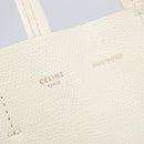 CELINE Vertical Cabas Hand Bag Leather 2way White Auth 214231-19