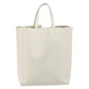 CELINE Vertical Cabas Hand Bag Leather 2way White Auth 214231-2