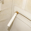 CELINE Vertical Cabas Hand Bag Leather 2way White Auth 214231-24