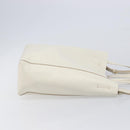 CELINE Vertical Cabas Hand Bag Leather 2way White Auth 214231-4