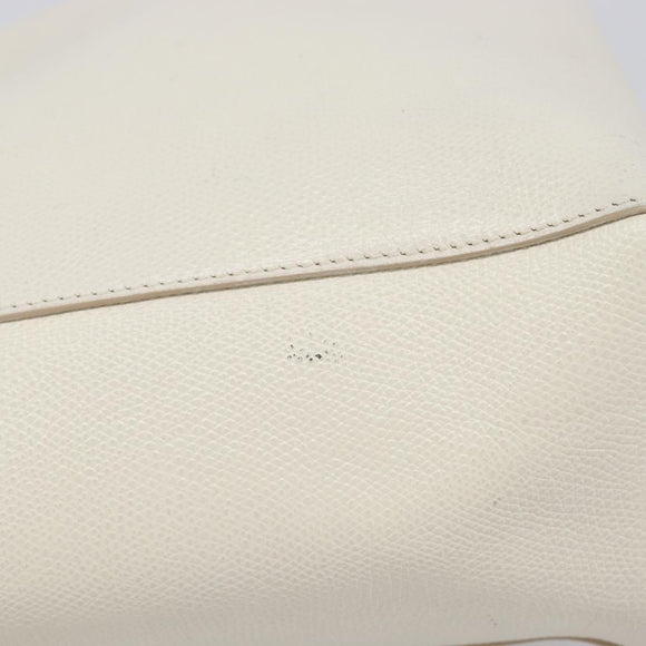 CELINE Vertical Cabas Hand Bag Leather 2way White Auth 214231