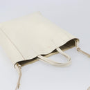 CELINE Vertical Cabas Hand Bag Leather 2way White Auth 214231-7
