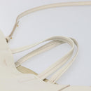CELINE Vertical Cabas Hand Bag Leather 2way White Auth 214231-9