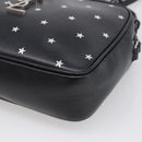Saint Laurent Roux Shoulder Bag Leather Black Silver Auth 214232V-10