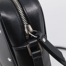 Saint Laurent Roux Shoulder Bag Leather Black Silver Auth 214232V-16