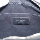 Saint Laurent Roux Shoulder Bag Leather Black Silver Auth 214232V-17
