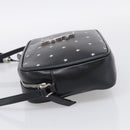 Saint Laurent Roux Shoulder Bag Leather Black Silver Auth 214232V-4