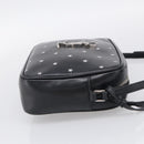 Saint Laurent Roux Shoulder Bag Leather Black Silver Auth 214232V-5