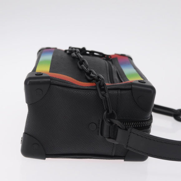 LOUIS VUITTON Taiga Rainbow Mini Soft Trunk Bag Black M30351 LV Auth 214233SAM