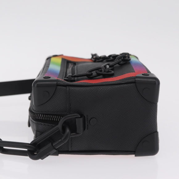 LOUIS VUITTON Taiga Rainbow Mini Soft Trunk Bag Black M30351 LV Auth 214233SAM