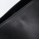 GUCCI Web Sherry Line Tote Bag Leather Black Silver 73983 Auth 214236A-15