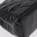 CHANEL Matelasse Tote Bag Patent leather Black Silver CC Auth 214239-10