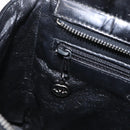 CHANEL Matelasse Tote Bag Patent leather Black Silver CC Auth 214239-19