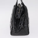 CHANEL Matelasse Tote Bag Patent leather Black Silver CC Auth 214239-4