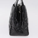 CHANEL Matelasse Tote Bag Patent leather Black Silver CC Auth 214239-5