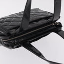 CHANEL Matelasse Tote Bag Patent leather Black Silver CC Auth 214239-6
