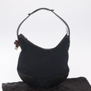 GUCCI GG Canvas Web Sherry Line Pretty Bag Black Gold 162895 Auth 214242V-23