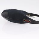 GUCCI GG Canvas Web Sherry Line Pretty Bag Black Gold 162895 Auth 214242V-4