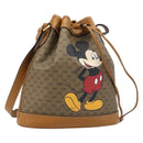 GUCCI Micro GG Canvas Disney Mickey Mouse Bag PVC Beige Gold 602691 Auth 214243M-1