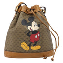 GUCCI Micro GG Canvas Disney Mickey Mouse Bag PVC Beige Gold 602691 Auth 214243M-2