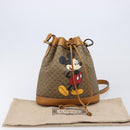 GUCCI Micro GG Canvas Disney Mickey Mouse Bag PVC Beige Gold 602691 Auth 214243M-23