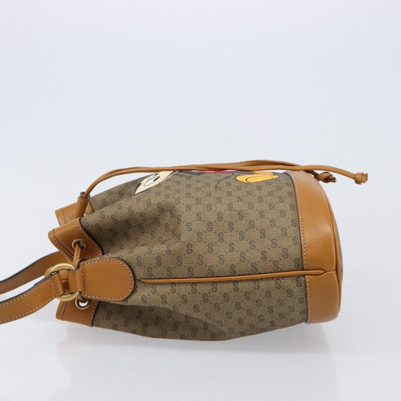 GUCCI Micro GG Canvas Disney Mickey Mouse Bag PVC Beige Gold 602691 Auth 214243M