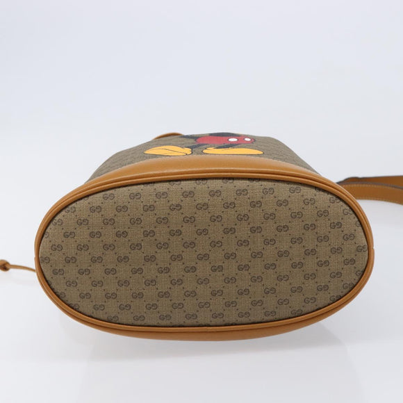GUCCI Micro GG Canvas Disney Mickey Mouse Bag PVC Beige Gold 602691 Auth 214243M