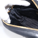 PRADA Gathered Chain Shoulder Bag Leather Black Gold Auth 214245V-19